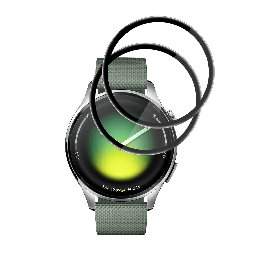 Folija za zaščito Techsuit Nano Flex za Xiaomi Watch 5, Set 2 kosa, Plastika, Črna