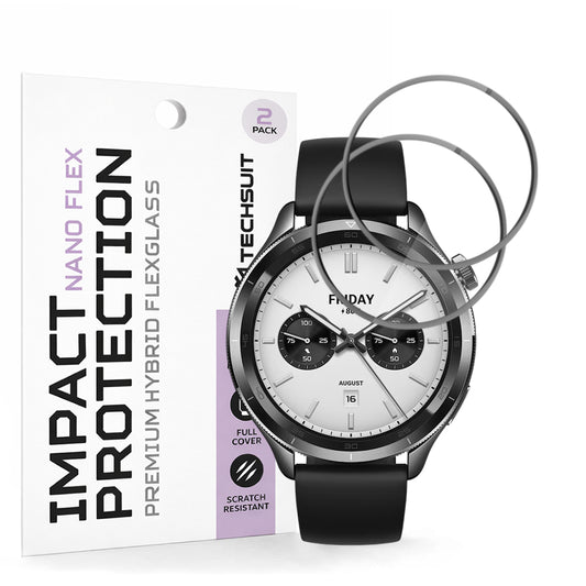 Zaščitna folija Techsuit Nano Flex za Xiaomi Watch S4, Set 2 kosa, Plastika, Črna
