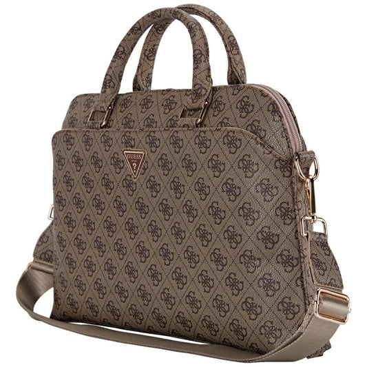 Torba Guess 4G Triangle Logo za prenosnik 15inch, rjava