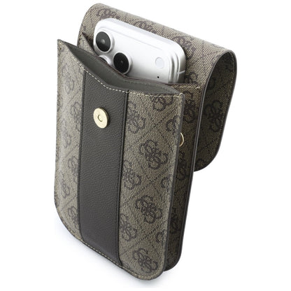 Univerzalna torbica za telefon, Guess, 4G Classic Logo Stripe, rjava