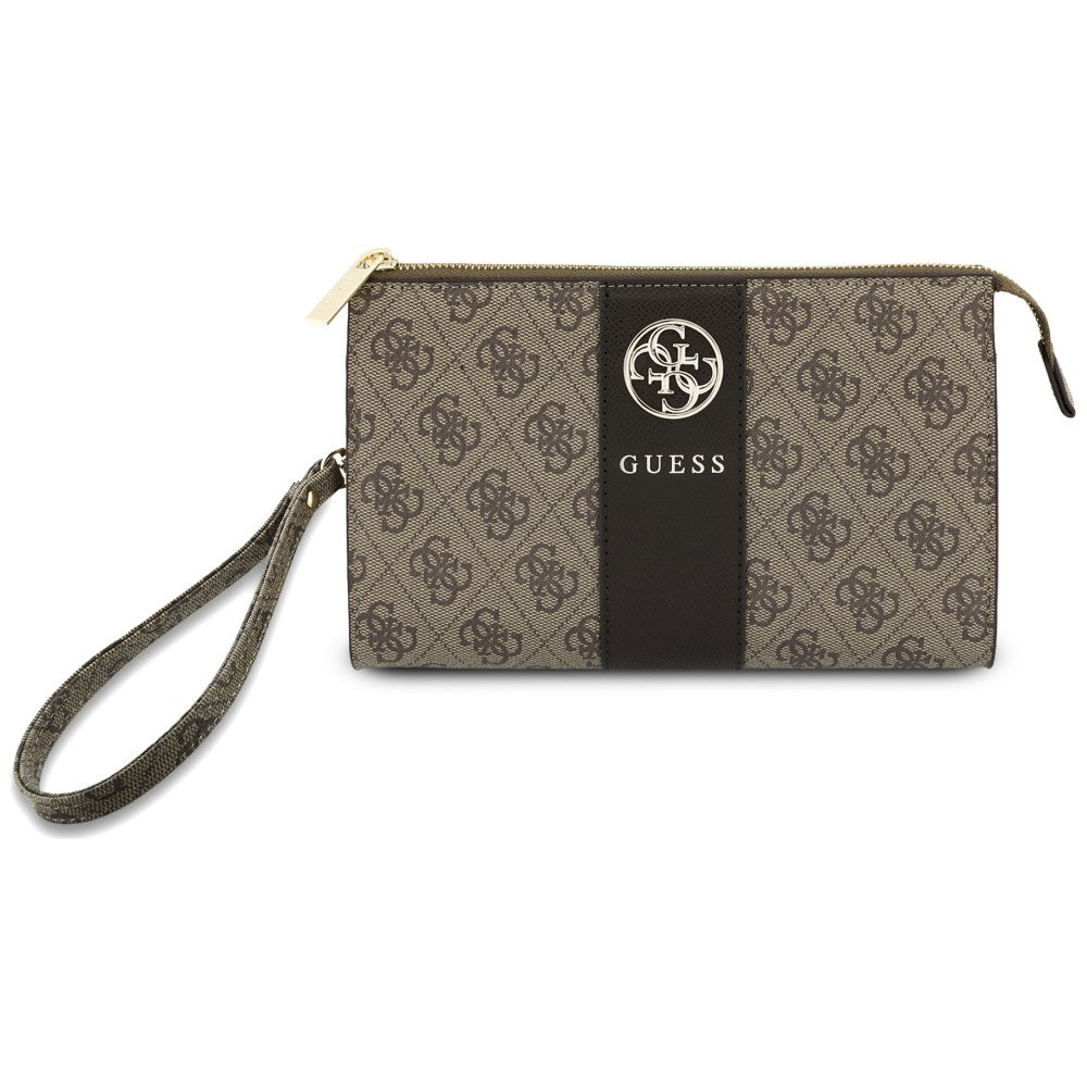Univerzalna torbica za telefon, Guess, 4G Round Classic Logo Stripe, rjava