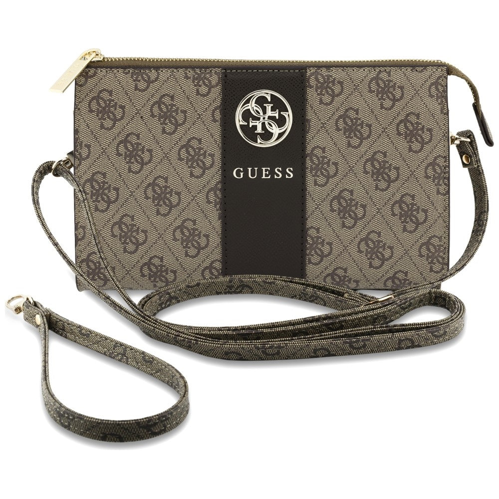 Univerzalna torbica za telefon, Guess, 4G Round Classic Logo Stripe, rjava