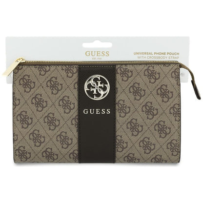 Univerzalna torbica za telefon, Guess, 4G Round Classic Logo Stripe, rjava
