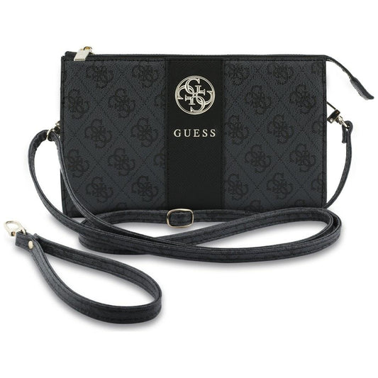 Univerzalna torbica za telefon Guess 4G Round Classic Logo Stripe, črna