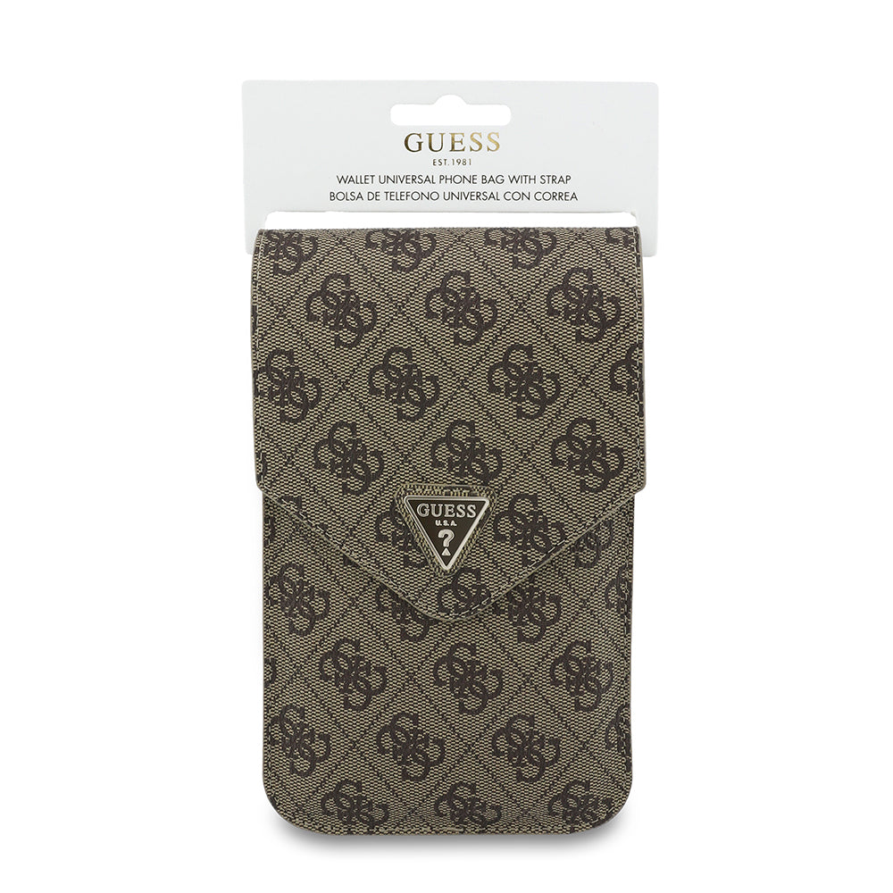 Univerzalna torbica za telefon, Guess, Fliptok Triangle 4G, rjava