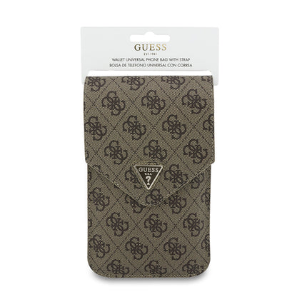 Univerzalna torbica za telefon, Guess, Fliptok Triangle 4G, rjava