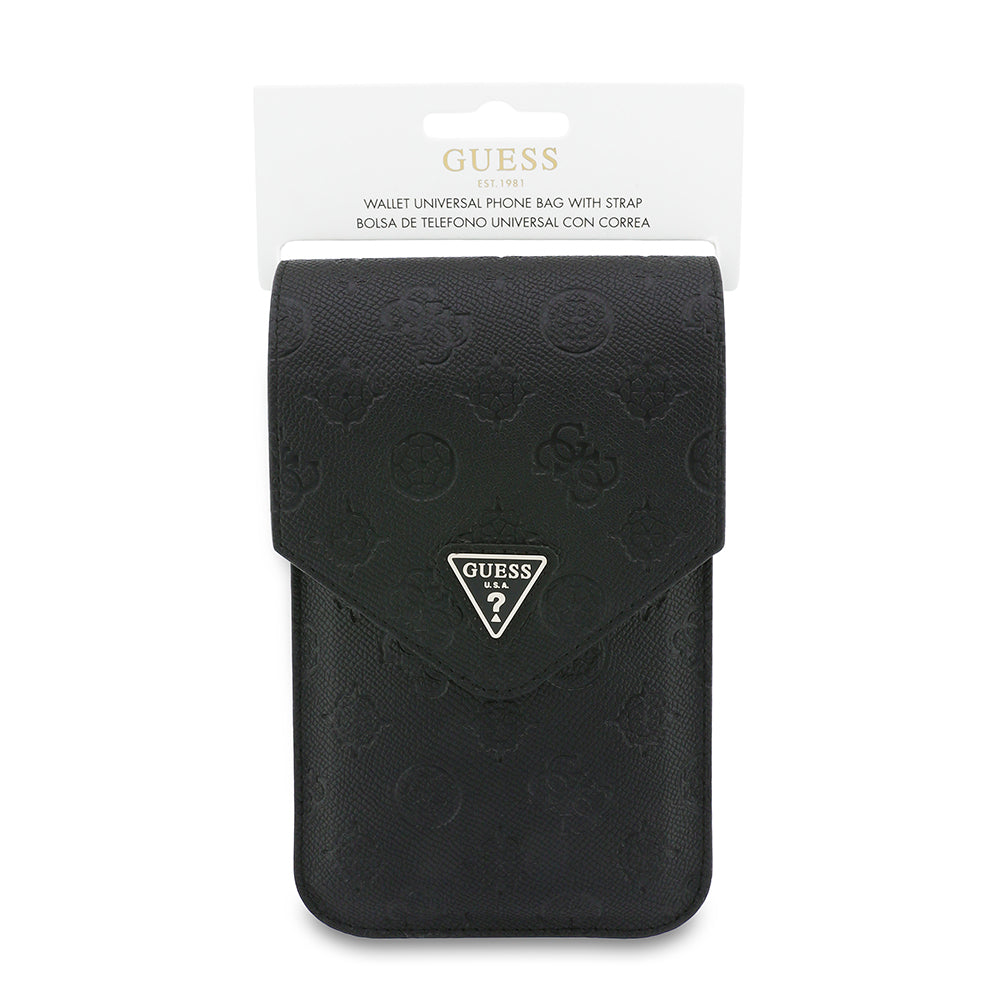 Univerzalna torbica za telefon, Guess, Grained Peony, črna