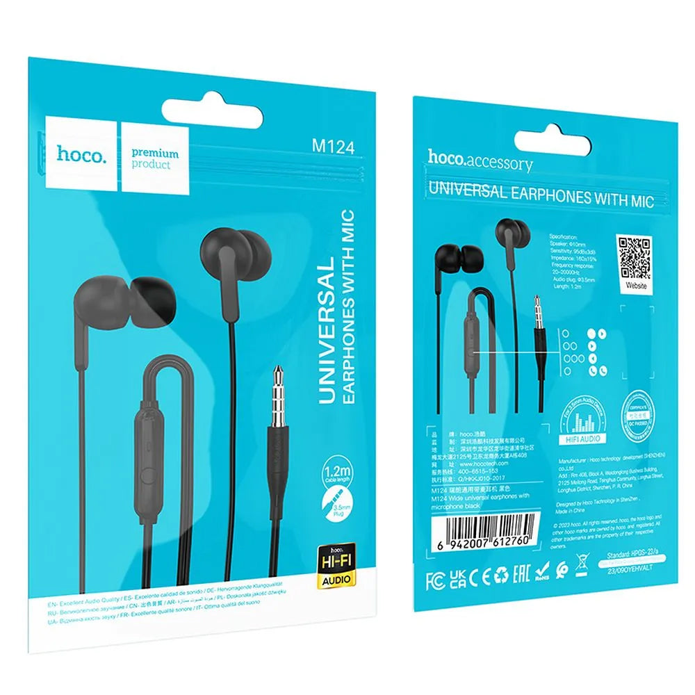 Handsfree 3.5mm HOCO M124, črn