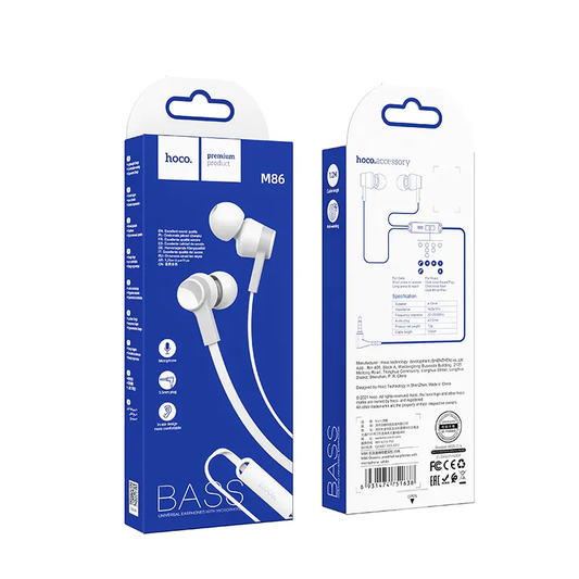 Handsfree 3.5mm HOCO M86, Bel