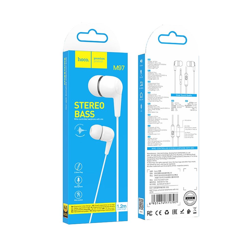 Handsfree 3.5mm HOCO M97, Bel