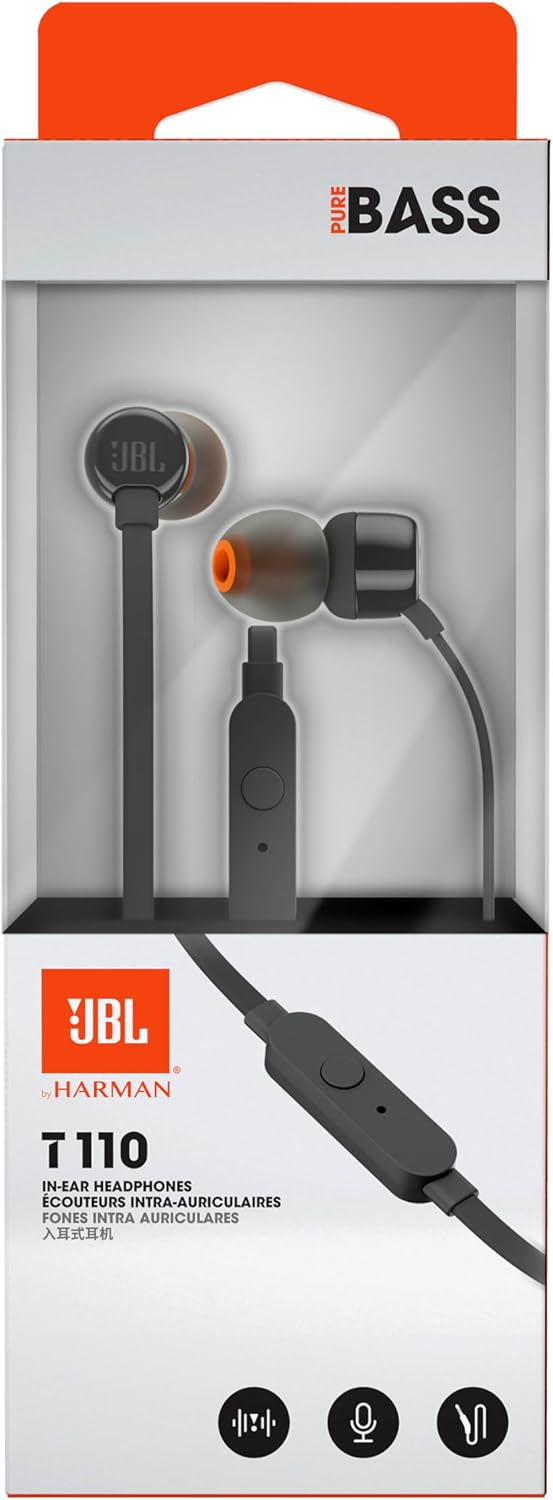 Handsfree 3.5mm JBL T110, Črna JBLT110BLK