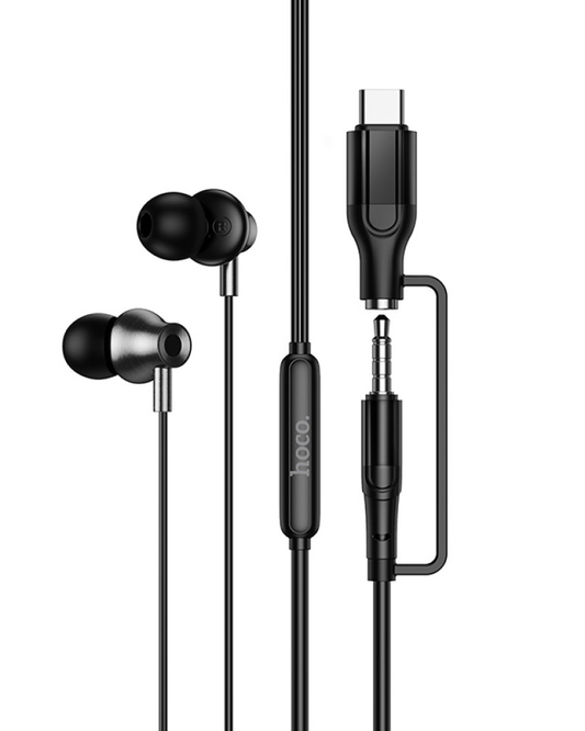 Handsfree 3,5 mm / USB-C HOCO M119A, Črna