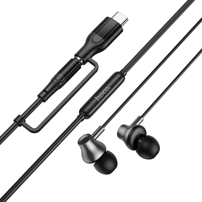 Handsfree 3,5 mm / USB-C HOCO M119A, Črna