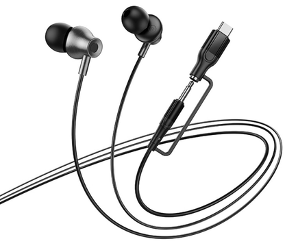 Handsfree 3,5 mm / USB-C HOCO M119A, Črna