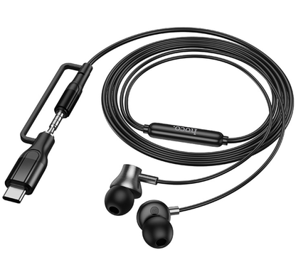 Handsfree 3,5 mm / USB-C HOCO M119A, Črna