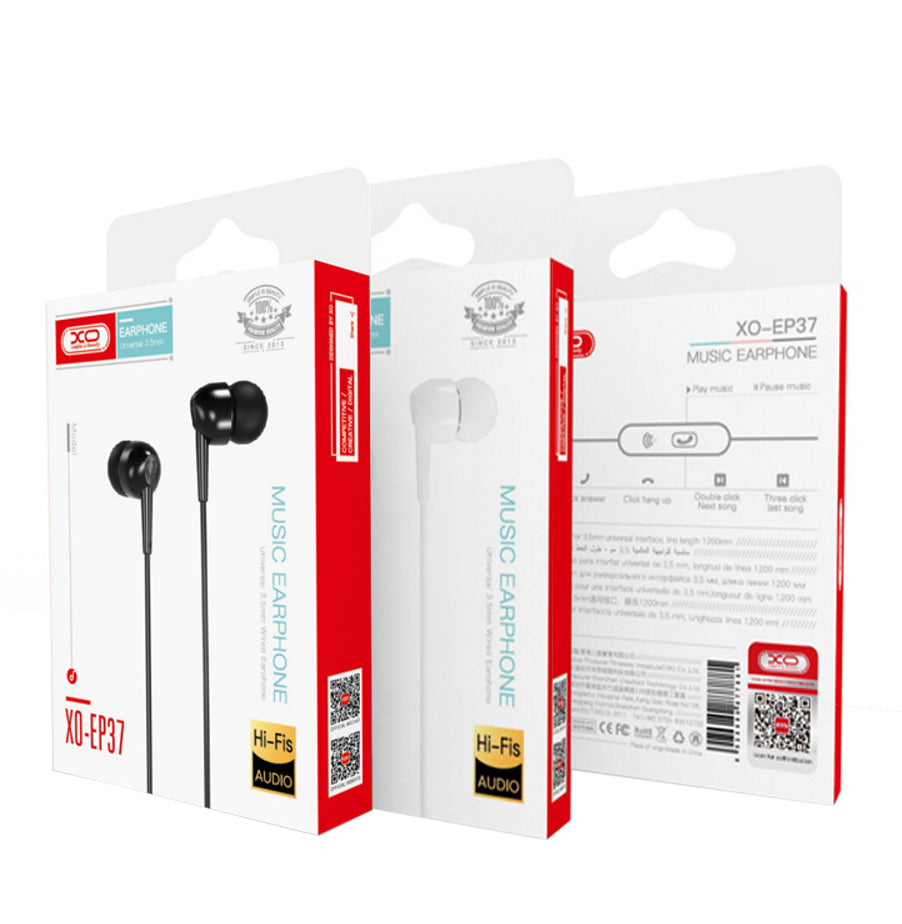 Handsfree 3.5mm XO Design EP37, črn