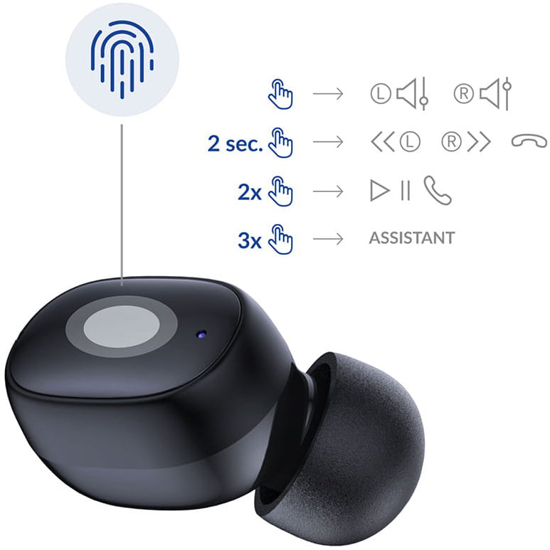 Brezžične slušalke Bluetooth 3MK FlowBuds, TWS, črne