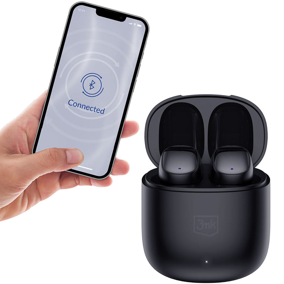 Brezžične slušalke Bluetooth 3MK FlowBuds, TWS, črne