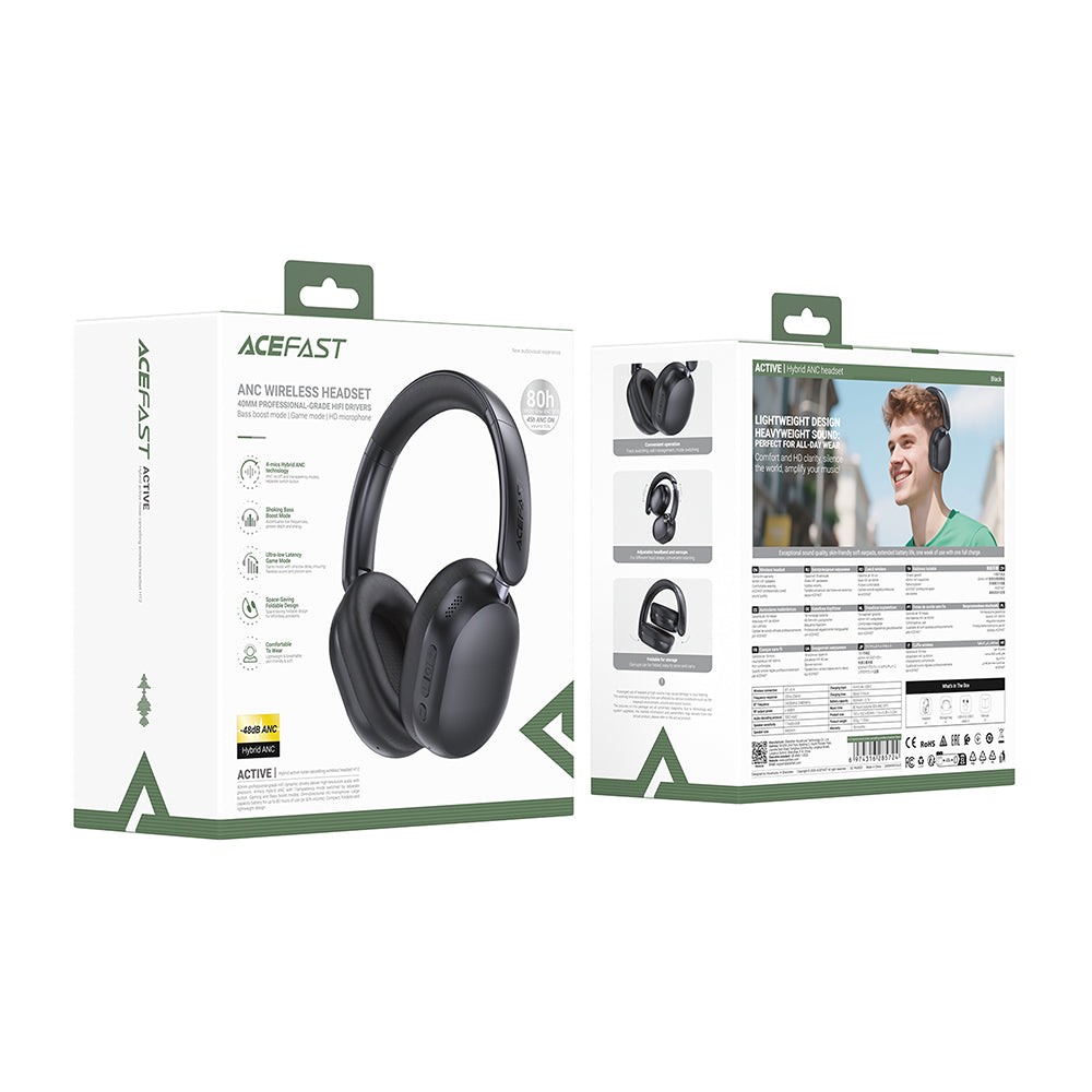 Brezžične slušalke Bluetooth Acefast H12, A2DP, ANC, bele