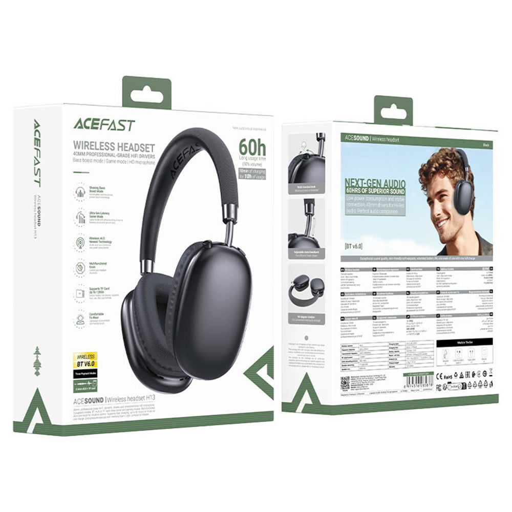 Brezžične slušalke Bluetooth Acefast H13, A2DP, črne