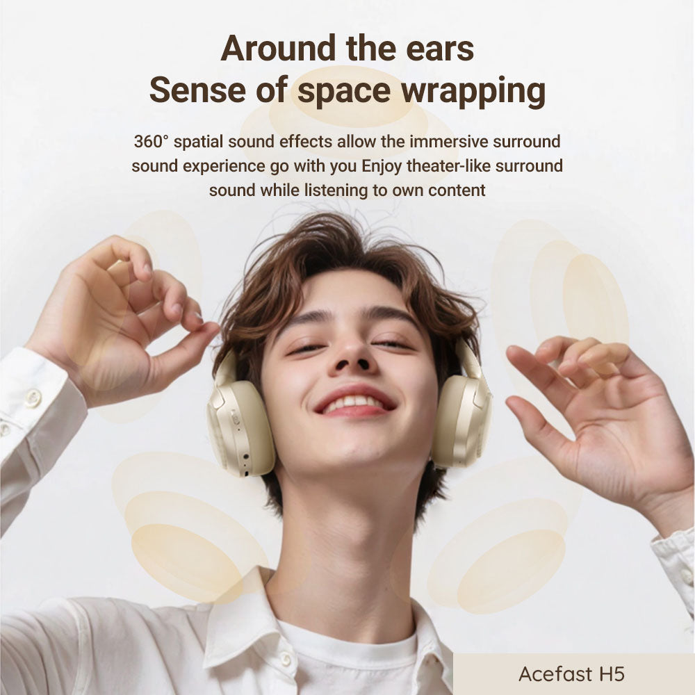 Handsfree Bluetooth Acefast H5, A2DP, ANC, Črna