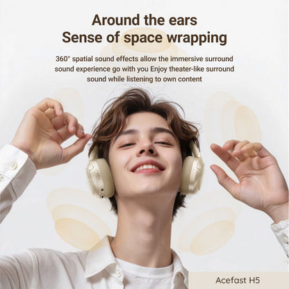 Handsfree Bluetooth Acefast H5, A2DP, ANC, Črna