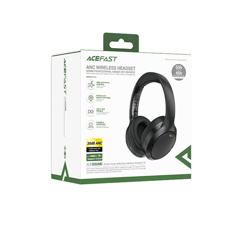 Brezžične slušalke Bluetooth Acefast H6, A2DP, ANC, črne