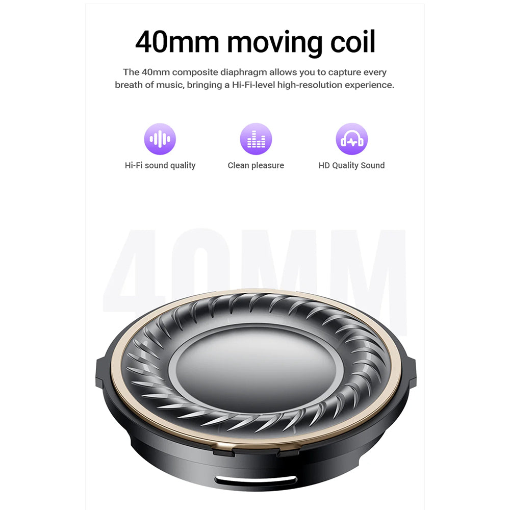 Brezžične slušalke Bluetooth Acefast H8, A2DP, ANC, Zlata