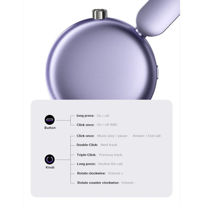 Brezžične slušalke Bluetooth Acefast H8, A2DP, ANC, Mov