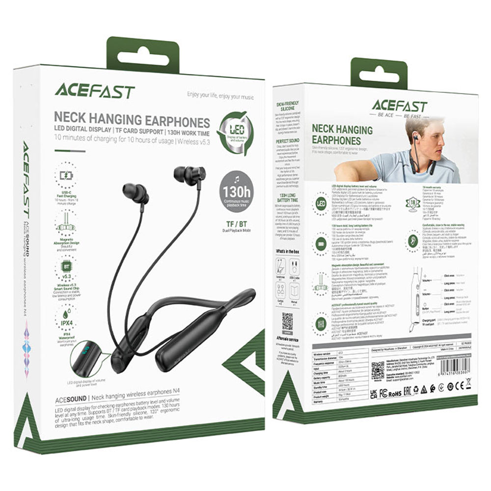 Brezžične slušalke Bluetooth Acefast N4, A2DP, črne