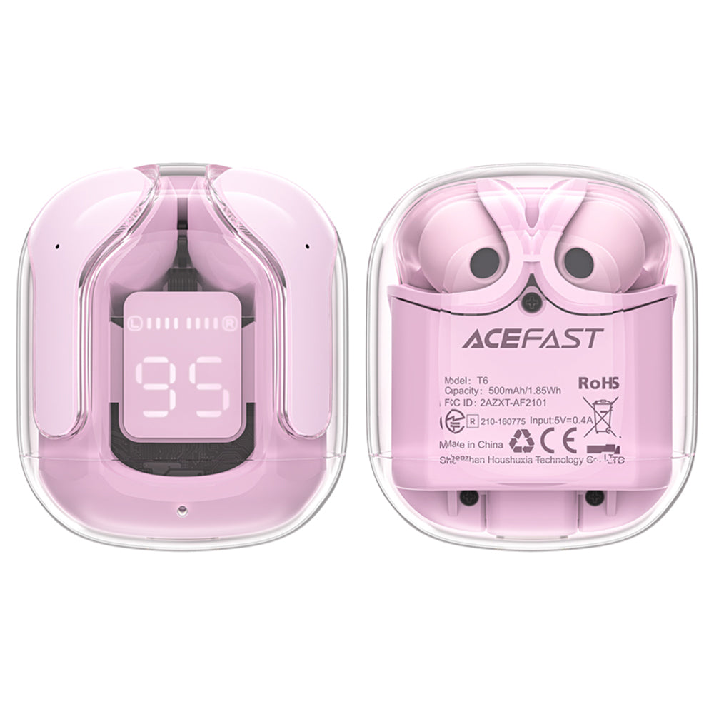 Brezžične slušalke Bluetooth Acefast T6, TWS, Roza