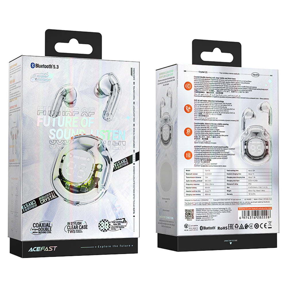 Brezžične slušalke Bluetooth Acefast T8, TWS, bele