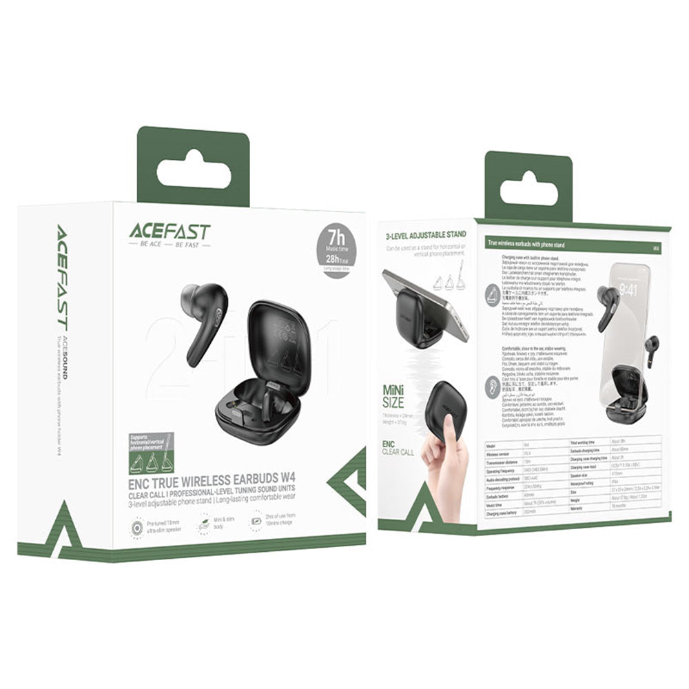 Brezžične slušalke Bluetooth Acefast W4, TWS, črne
