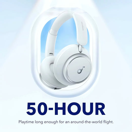 Bluetooth prostoročno telefoniranje Anker SoundCore Space Q45, večtočkovni, A2DP, ANC, bel A3040G21