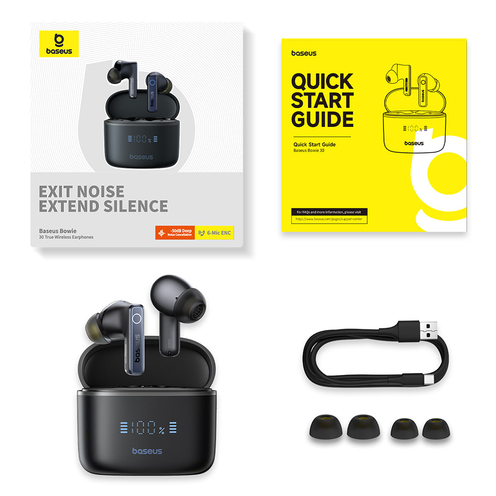 Handsfree Bluetooth Baseus Bowie 30, TWS, Črna A00073100126-00