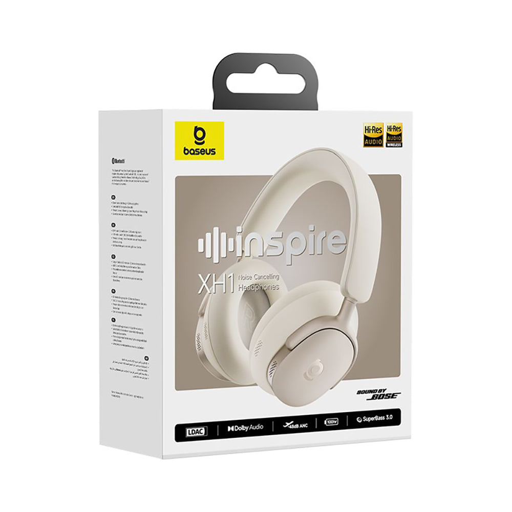 Brezžične slušalke Bluetooth Baseus Inspire XH1 Sound by Bose, A2DP, ANC, Bela A00085701233-00