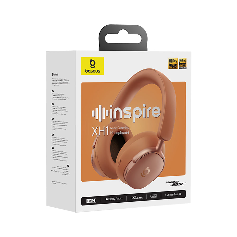 Handsfree Bluetooth Baseus Inspire XH1 Sound by Bose, A2DP, ANC, Coral Orange A0203600