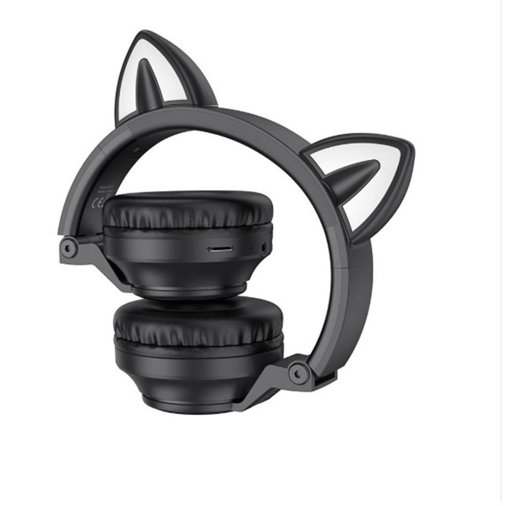 Brezžične slušalke Bluetooth Borofone BO18 Cat Ear, A2DP, Črna