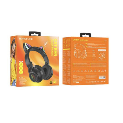 Brezžične slušalke Bluetooth Borofone BO18 Cat Ear, A2DP, Črna