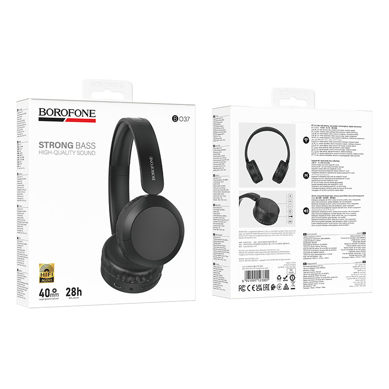 Bluetooth prostoročni Borofone BO37 Marvellous, A2DP, Črn