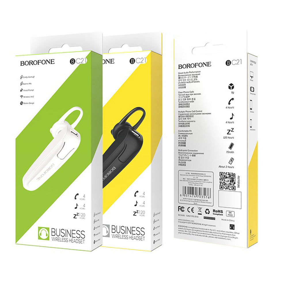 Bluetooth prostoročni Borofone Encourage BC21, MultiPoint, A2DP, Črn