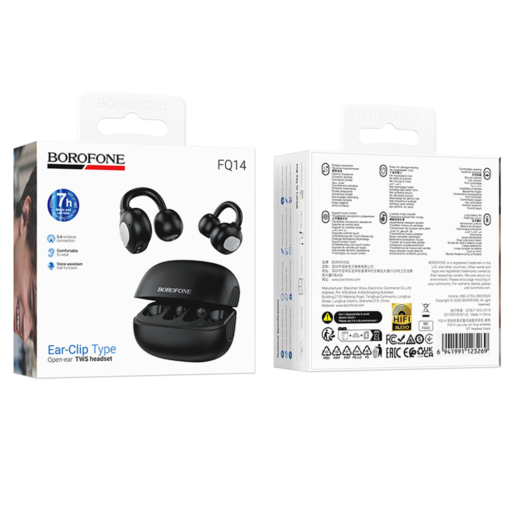 Handsfree Bluetooth Borofone FQ14 Joy, TWS, Black