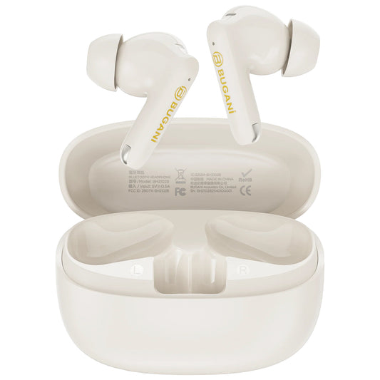 Bluetooth prostoročne slušalke Bugani Freebuds B20, TWS, ANC, svetlo kremne barve