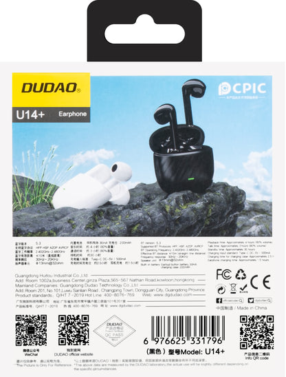 Brezžične slušalke Bluetooth Dudao U14+, TWS, črne