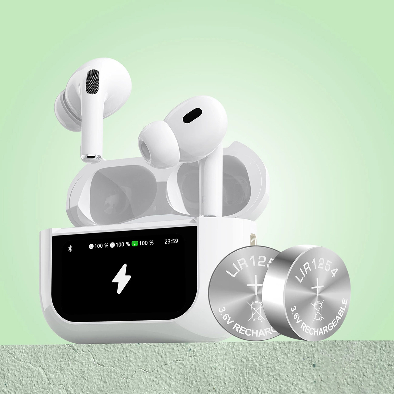 Handsfree Bluetooth Dudao U19 Display, TWS, White, Resealed