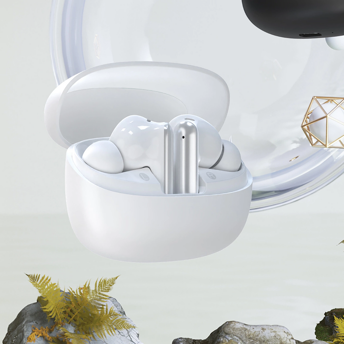Bluetooth prostoročne slušalke Dudao U21, TWS, ANC, Bela