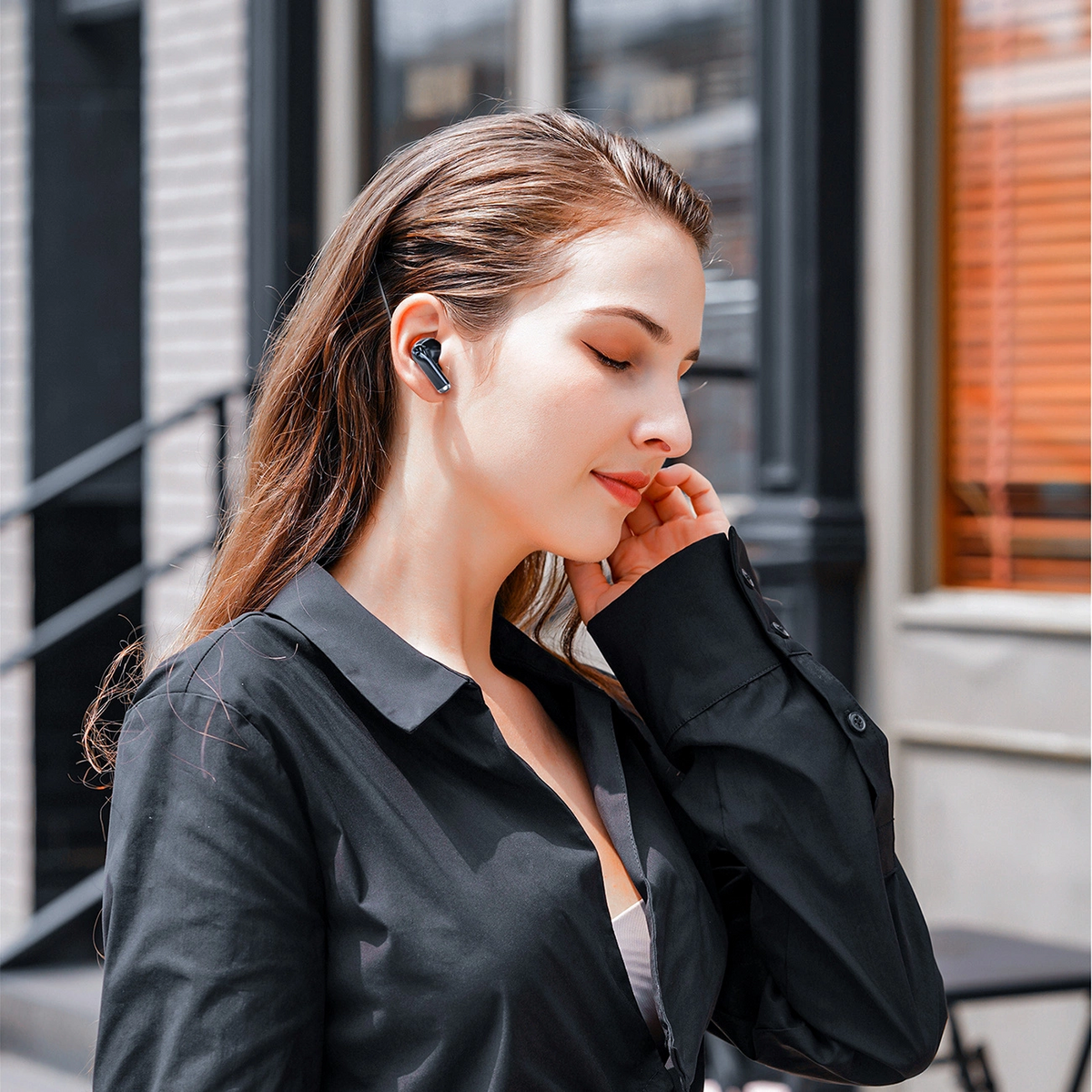 Bluetooth prostoročni Dudao U8, TWS, Črn