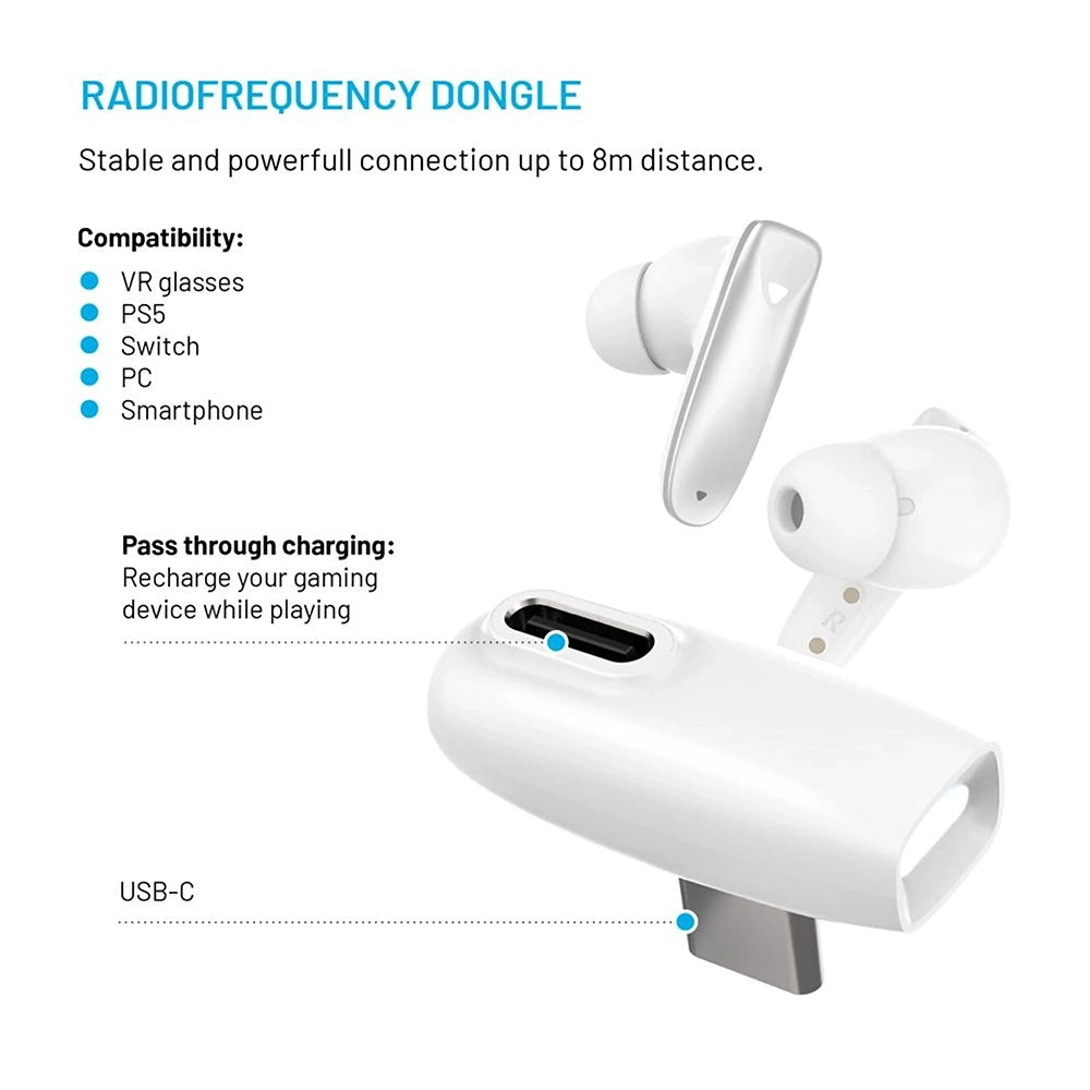 Brezžične Bluetooth slušalke Fixed Pods, TWS, bele