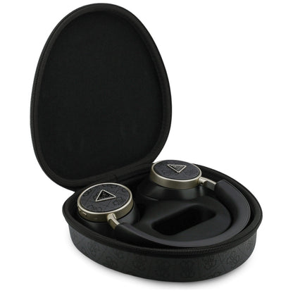 Brezžične slušalke Bluetooth Guess 4G Gold Triangle Logo, A2DP, Črna