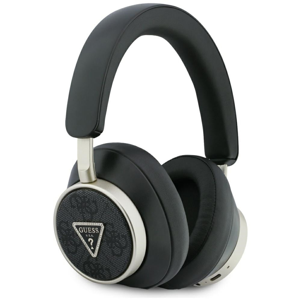 Brezžične slušalke Bluetooth Guess 4G Gold Triangle Logo, A2DP, Črna